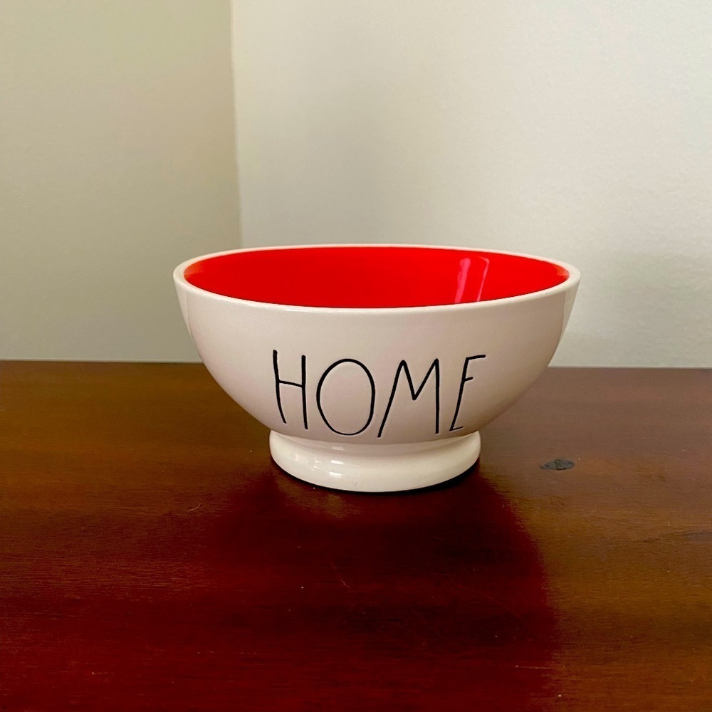 Rae Dunn “HOME” Artisan Bowl – Red Interior | EUC
